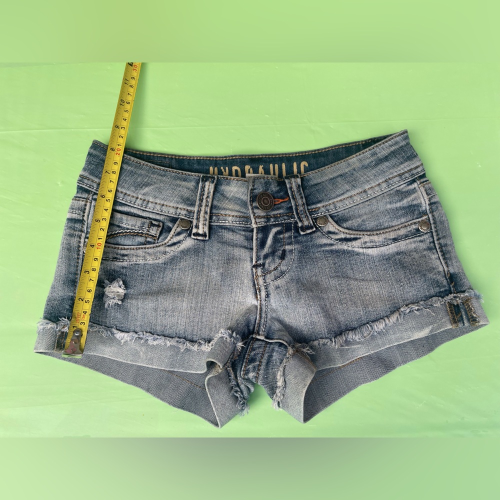 LOW RISE VINTAGE HYDRAULIC Women's Distressed Denim Shorts SIZE 0 JUNIORS - Picture 10 of 12
